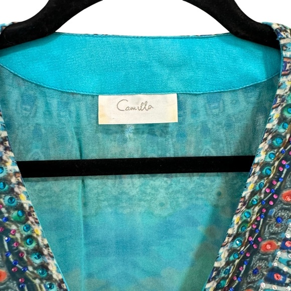 Camilla Short Lace Up Kaftan in "Take My Hand". One Size - Picture 8 of 14